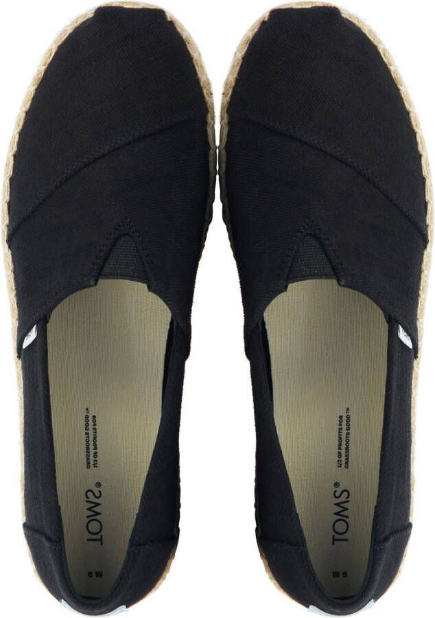 TOMS Espadrilles Dames Instappers Damesschoenen Canvas Alpargata Platfrm Zwart