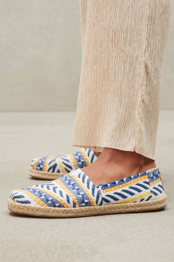 TOMS Espadrilles Dames Instappers Damesschoenen Canvas Alpargata rope pr Blauw wit