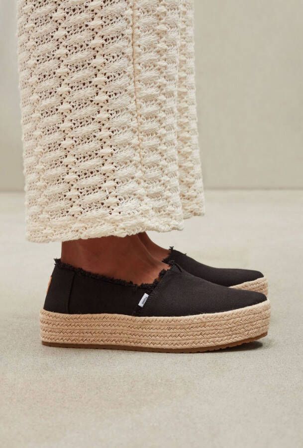 TOMS Espadrilles Dames Instappers Damesschoenen Canvas Valencia Zwart