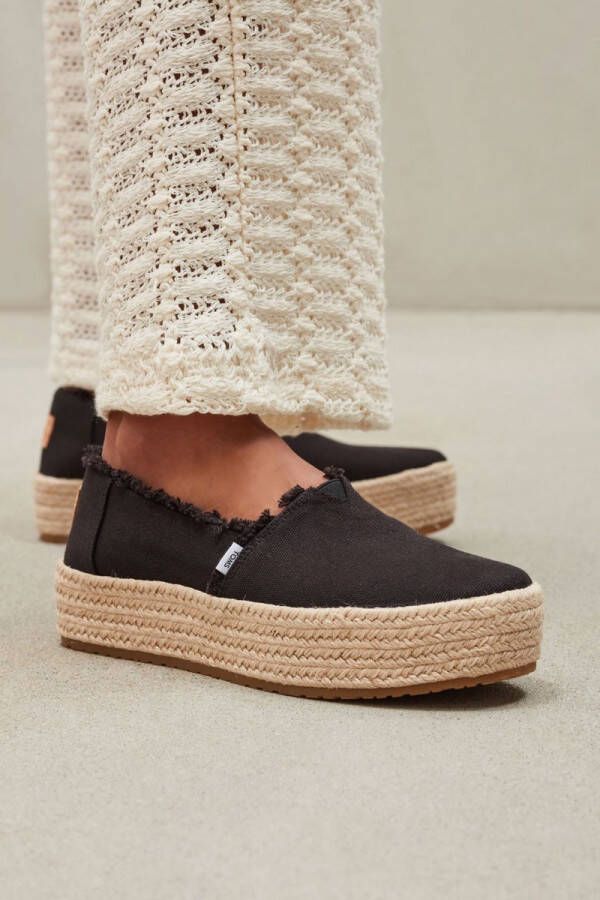 TOMS Espadrilles Dames Instappers Damesschoenen Canvas Valencia Zwart