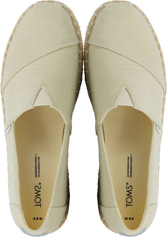 TOMS Espadrilles Female Instappers Damesschoenen Canvas Alpargata Platfrm Gebroken wit