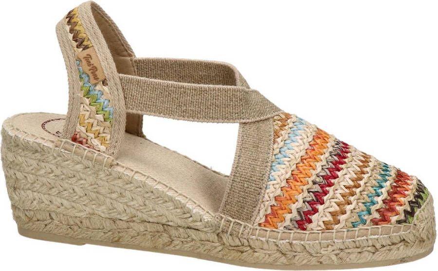 Toni Pons Terra-MA Espadrilles Sleehak Dames Raffia Multi - Foto 9