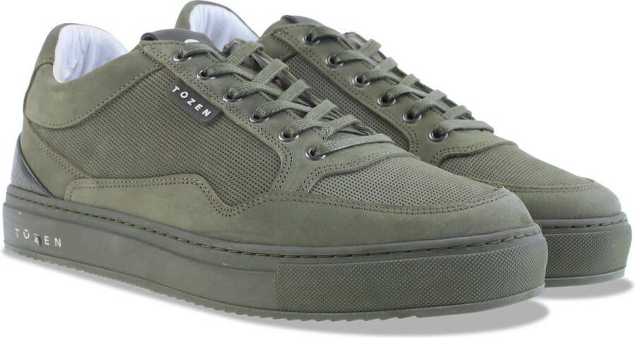 TOZEN Katashi 2 Mono Mosu Groen Nubuck Lage sneakers Heren