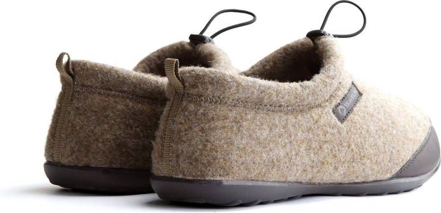 Travelin ' Back Home Dames Sloffen Wollen Pantoffels Rubberen zool Beige Zand