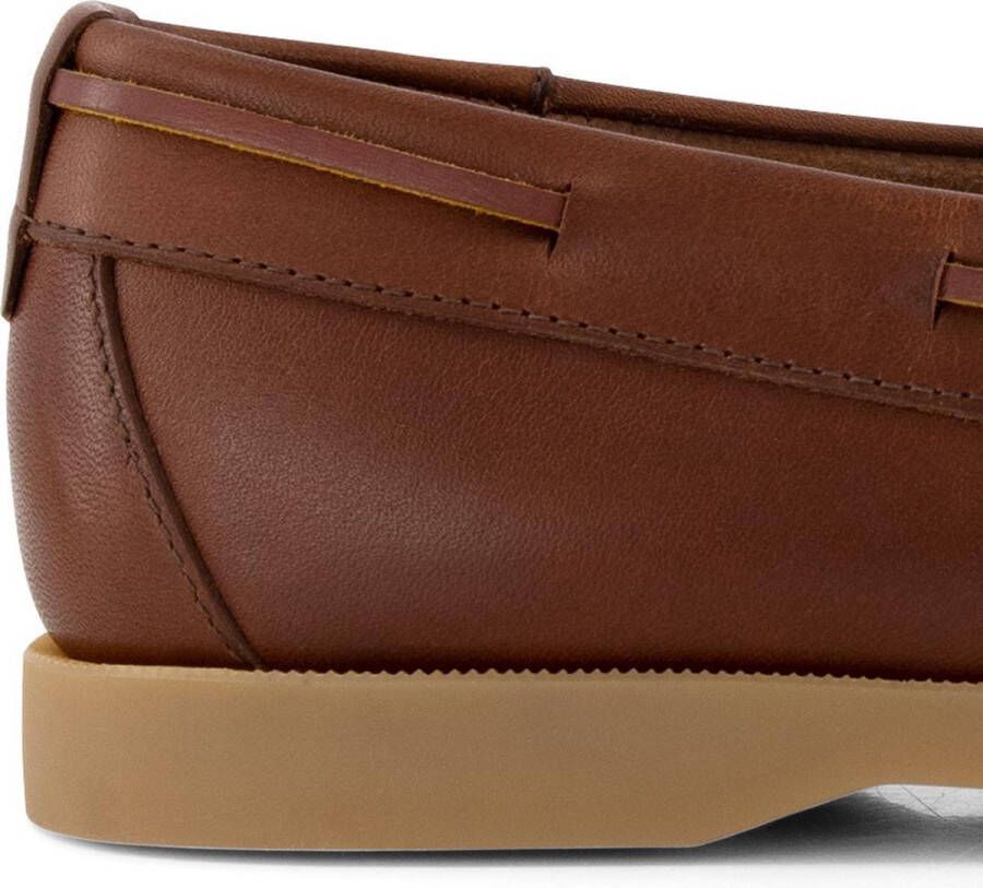 Travelin ' Exmouth Heren Leren Moccasins met veter Boot schoen Bruin Leer