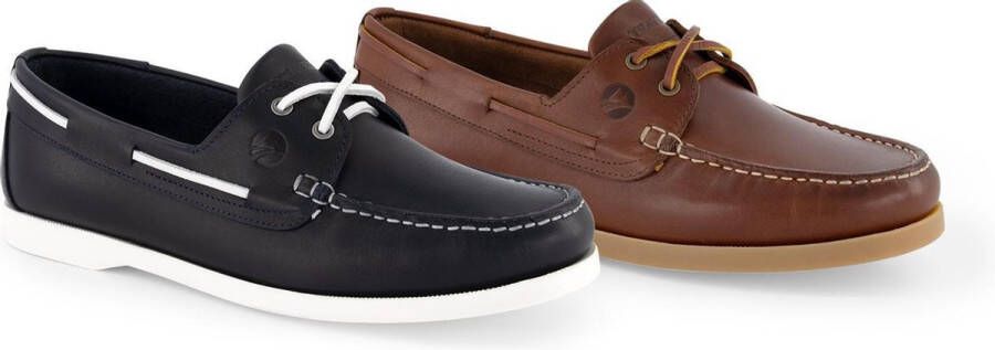 Travelin ' Exmouth Heren Leren Moccasins met veter Boot schoen Bruin Leer