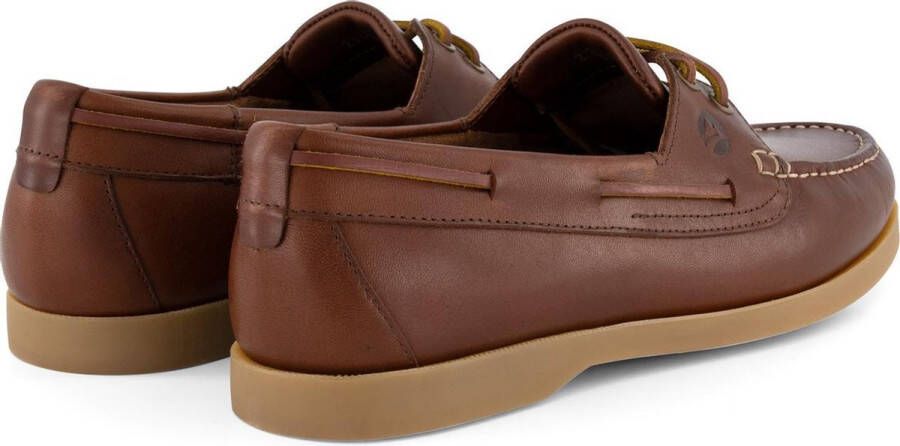 Travelin ' Exmouth Heren Leren Moccasins met veter Boot schoen Bruin Leer