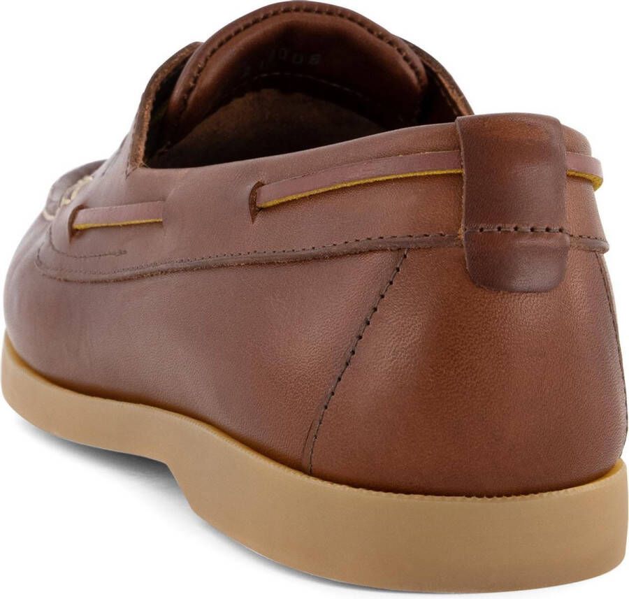 Travelin ' Exmouth Heren Leren Moccasins met veter Boot schoen Bruin Leer