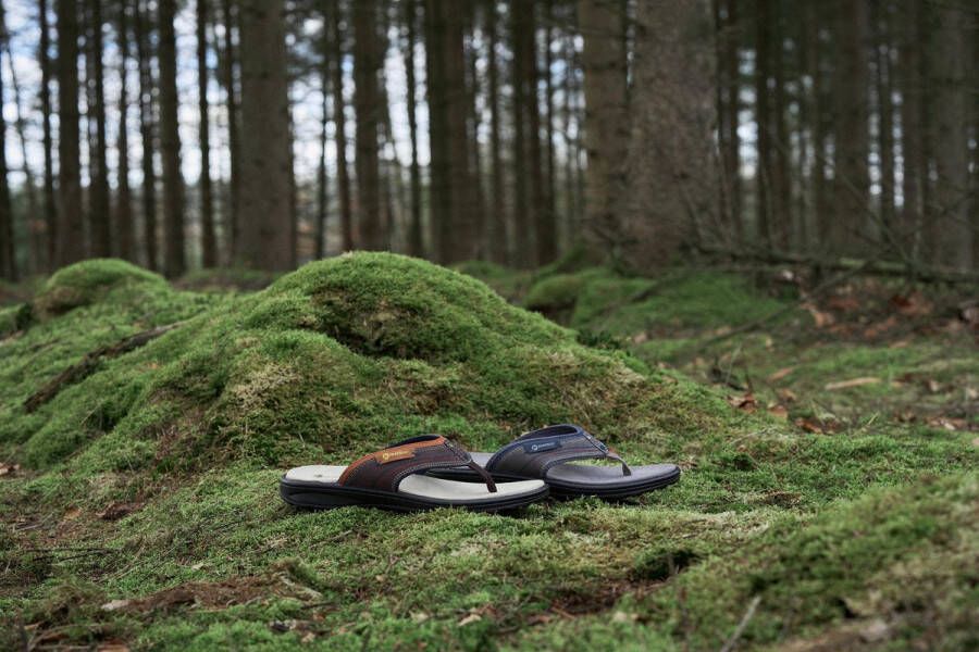 Travelin ' Fiksdal Heren Teenslipper Outdoor- Sport- en Wandelsandalen met Profielzool Bruin