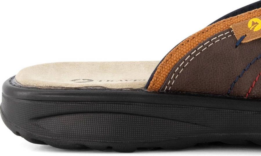 Travelin ' Fiksdal Heren Teenslipper Outdoor- Sport- en Wandelsandalen met Profielzool Bruin