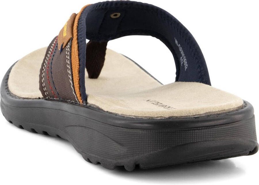 Travelin ' Fiksdal Heren Teenslipper Outdoor- Sport- en Wandelsandalen met Profielzool Bruin