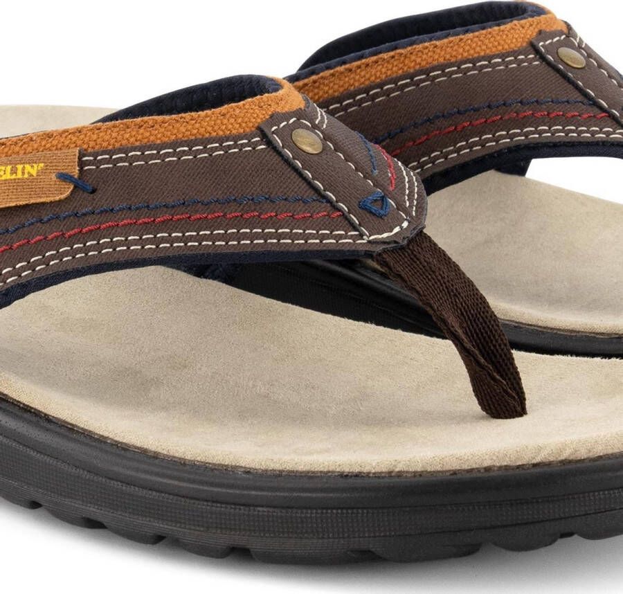 Travelin ' Fiksdal Heren Teenslipper Outdoor- Sport- en Wandelsandalen met Profielzool Bruin