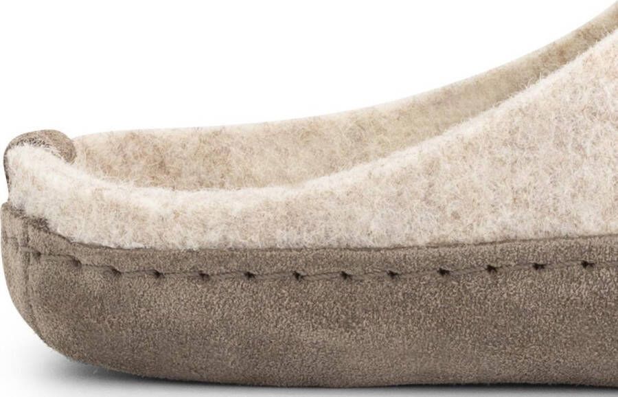 Travelin ' Get-Home Dames Slip-On sloffen Wollen pantoffels Suede zool Zand Beige