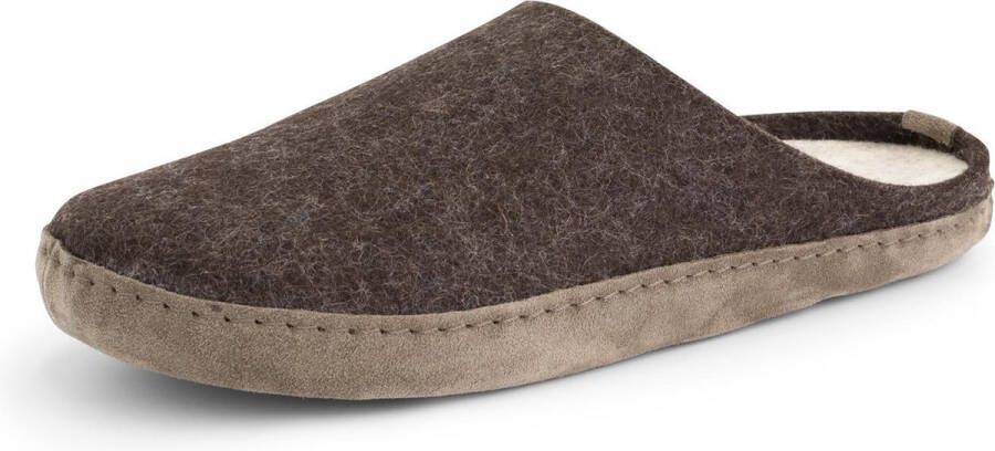 Travelin ' Get-Home Heren Slip-On sloffen Wollen pantoffels Suede zool Bruin