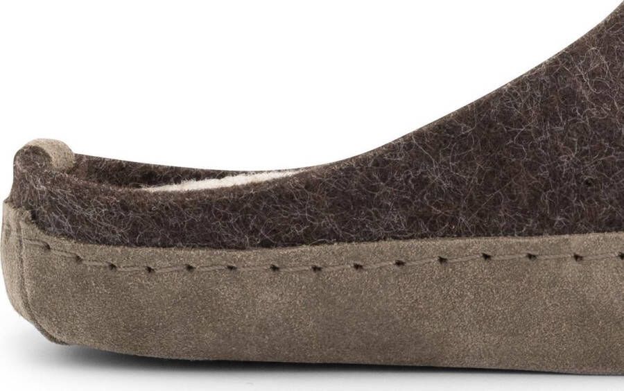 Travelin ' Get-Home Heren Slip-On sloffen Wollen pantoffels Suede zool Bruin