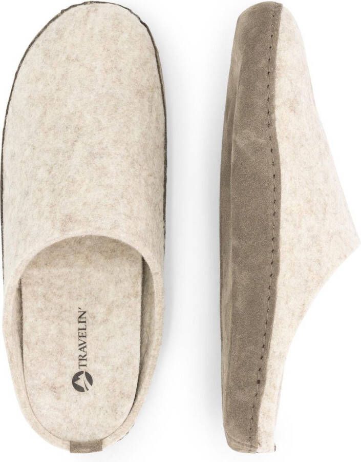 Travelin ' Get-Home Heren Slip-On sloffen Wollen pantoffels Suede zool Zand Beige - Foto 3