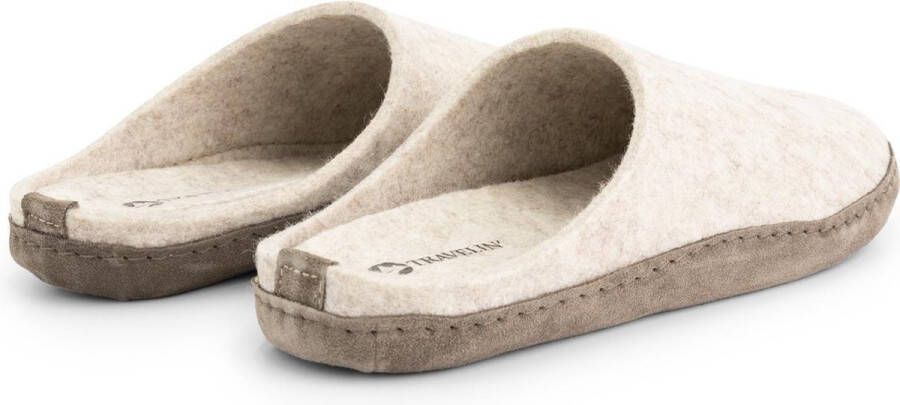 Travelin ' Get-Home Heren Slip-On sloffen Wollen pantoffels Suede zool Zand Beige - Foto 8