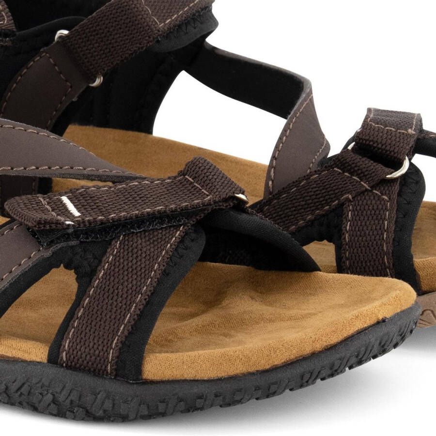 Travelin ' Helsem PU leren Dames sandaal Wandelsandalen met profielzool Bruin leer