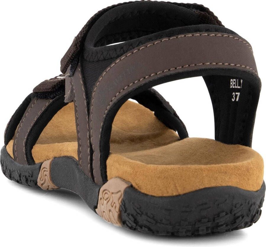 Travelin ' Helsem PU leren Dames sandaal Wandelsandalen met profielzool Bruin leer