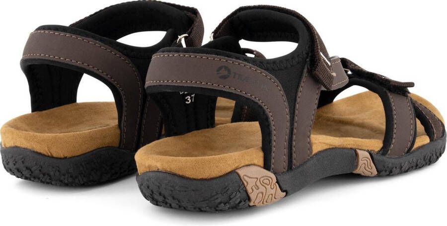 Travelin ' Helsem PU leren Dames sandaal Wandelsandalen met profielzool Bruin leer