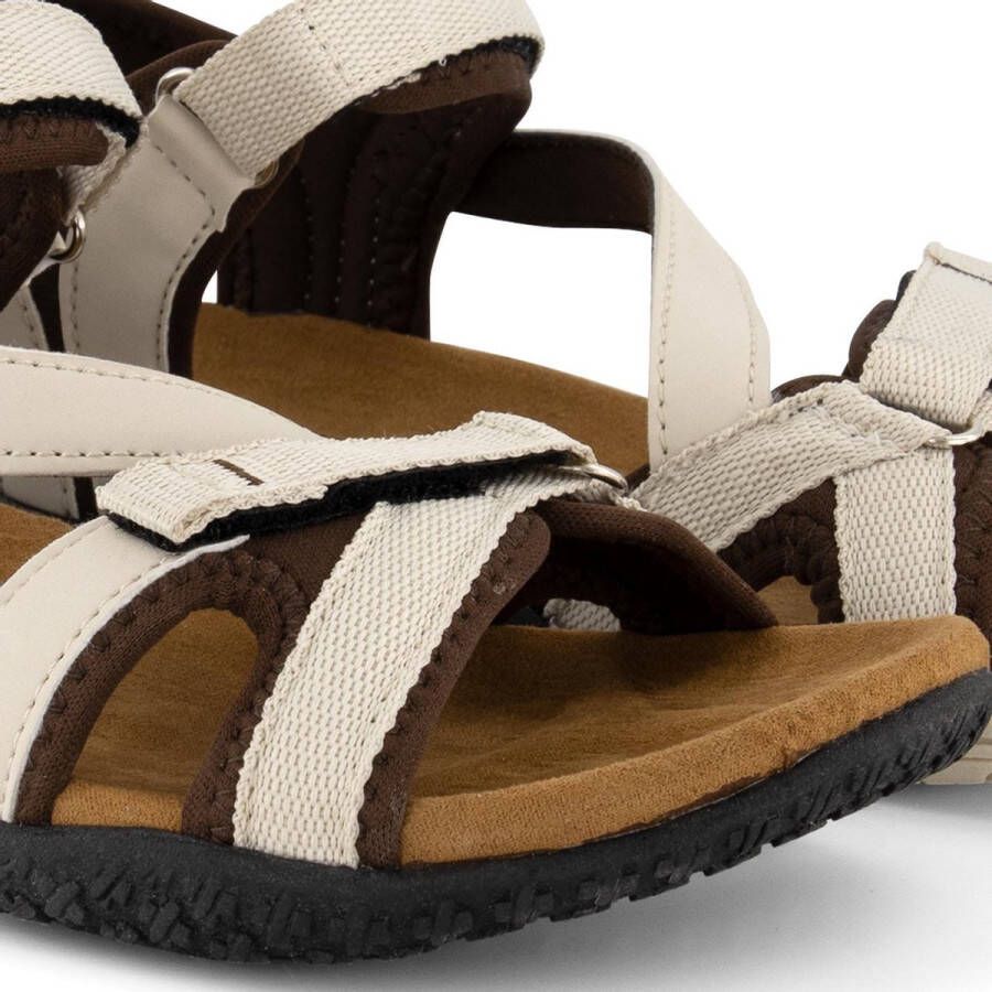 Travelin ' Helsem PU leren Dames sandaal Wandelsandalen met profielzool Wit leer