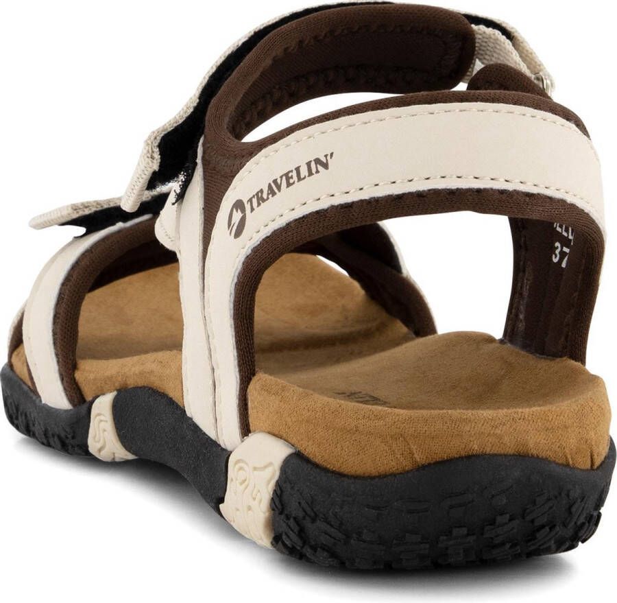 Travelin ' Helsem PU leren Dames sandaal Wandelsandalen met profielzool Wit leer