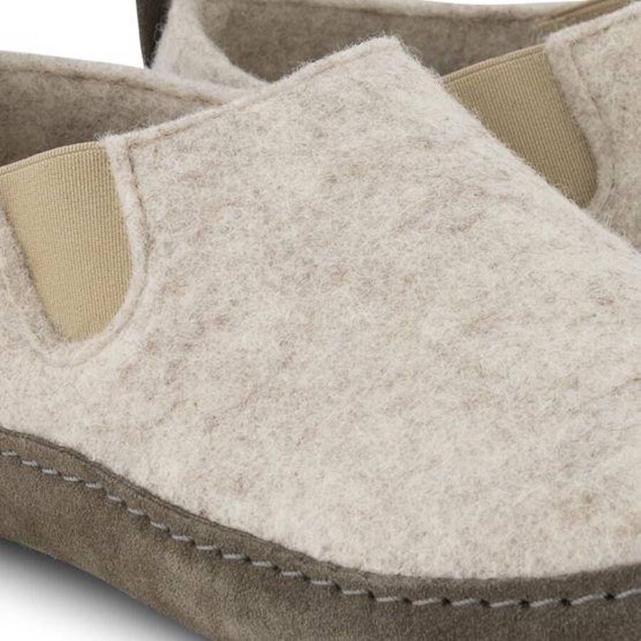 Travelin ' In-Home Dames Sloffen Wollen Pantoffels Suede zool Beige