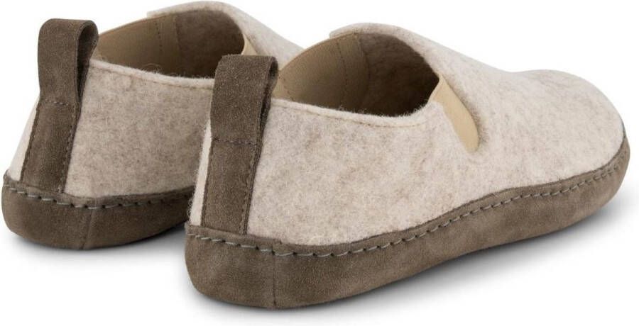 Travelin ' In-Home Dames Sloffen Wollen Pantoffels Suede zool Beige