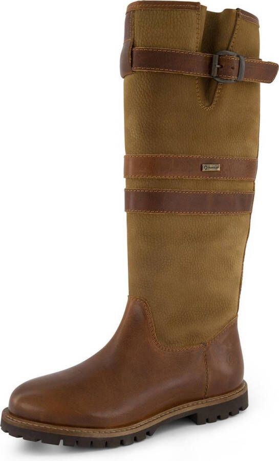 Travelin ' Lindau Dames Leren outdoorlaars Waterdicht en Ademend Laarzen Cognac Leer