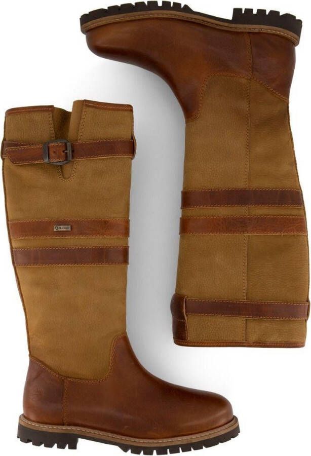 Travelin ' Lindau Dames Leren outdoorlaars Waterdicht en Ademend Laarzen Cognac Leer