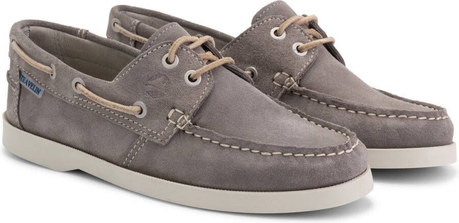 Travelin ' Penzance Damesschoenen mocassins Suede Leer instappers vrouwen Grijs leer