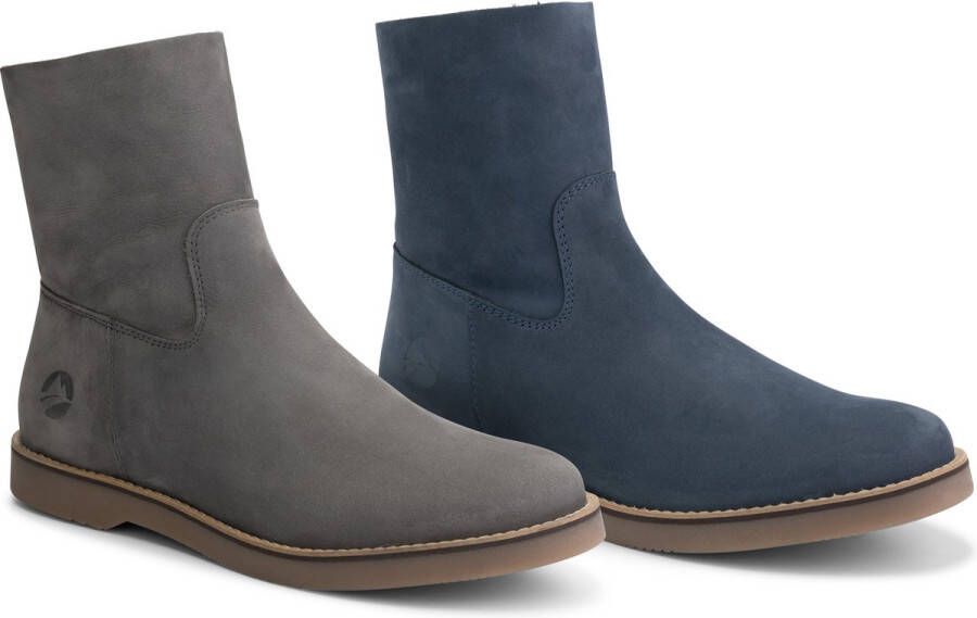 Travelin ' Pleubian Nubuck Leer Dames enkellaarjes met rits Grijs