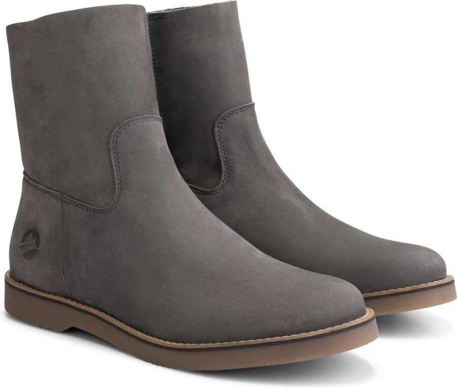 Travelin ' Pleubian Nubuck Leer Dames enkellaarjes met rits Grijs