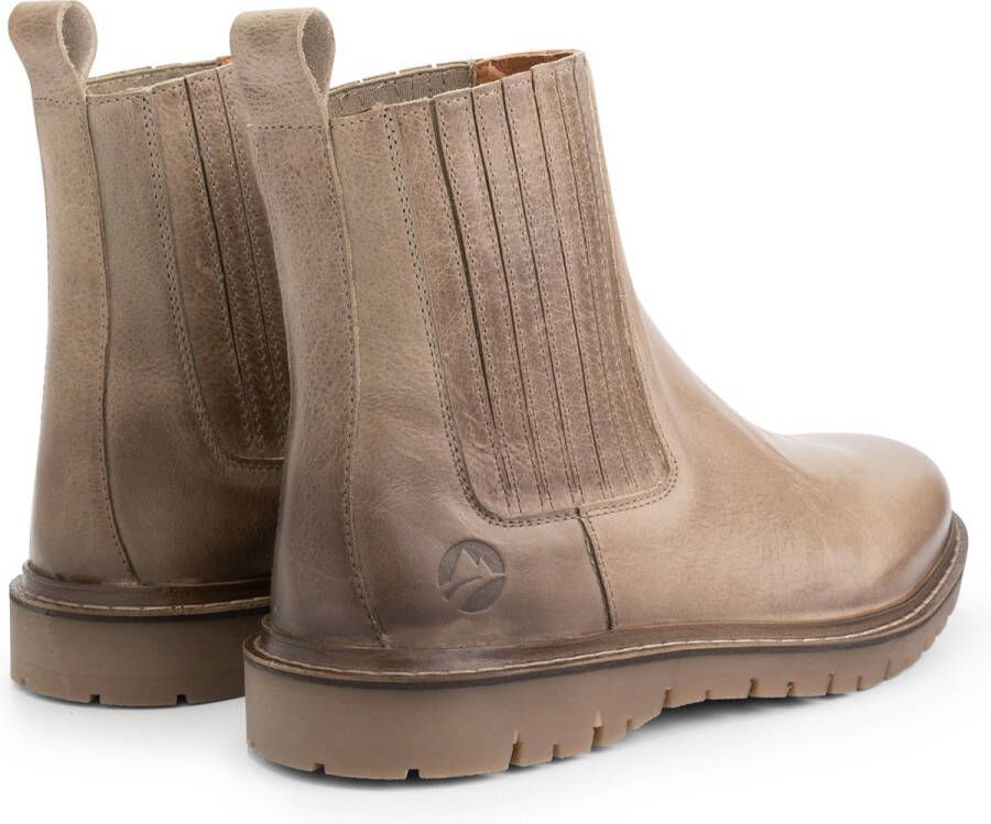 Travelin ' Ruca Heren Leren Enkellaarzen Stoere Chelseaboots Taupe Leer