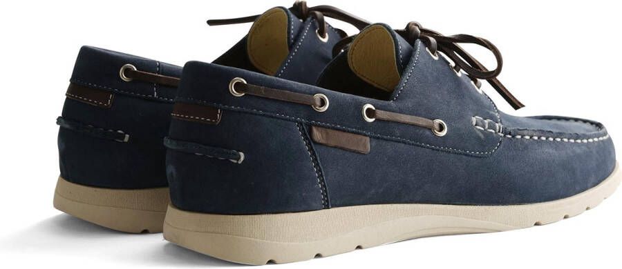 Travelin Seaport Heren Instappers Leren Moccasins met veter Blauw