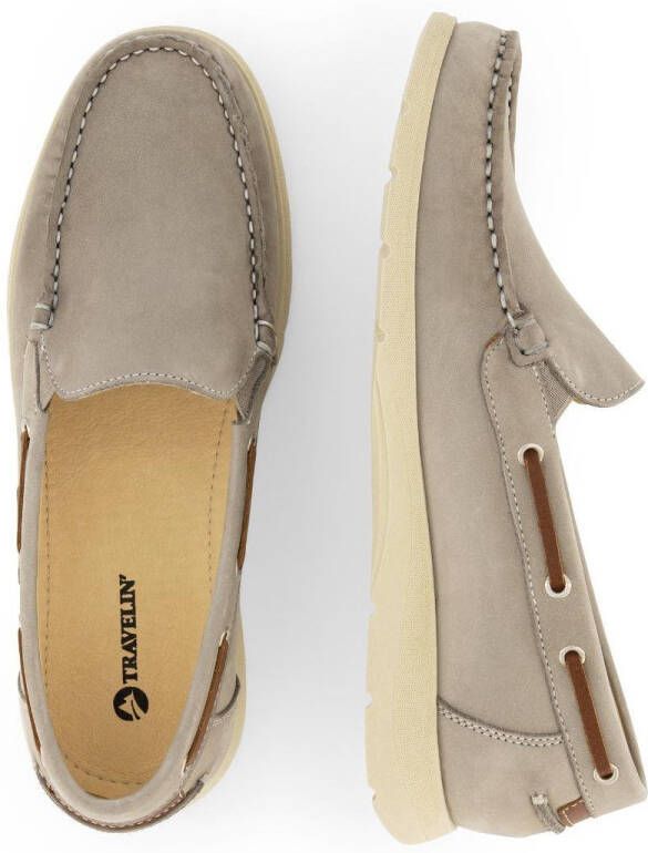 Travelin Seatown Dames Instappers Leren Moccasins Grijs