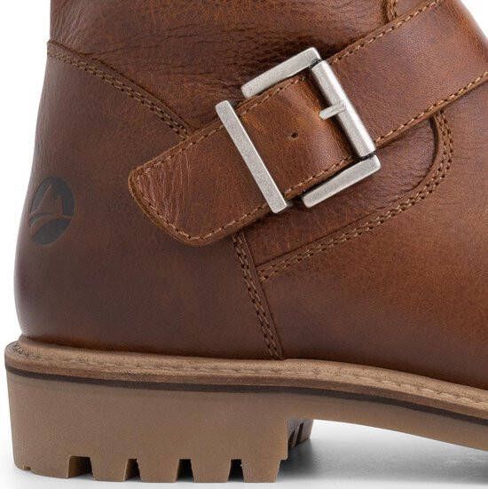 Travelin ' Silkeborg Leren Heren laarzen Wol gevoerde biker boots Cognac Leer