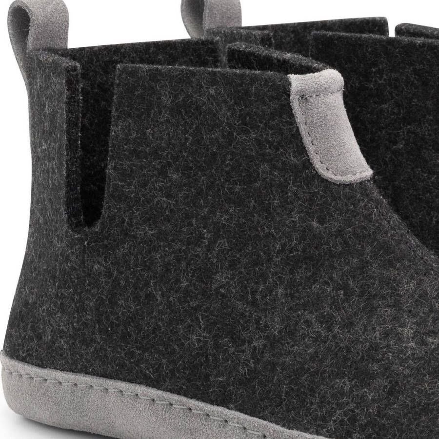 Travelin ' Stay-Home Dames hoge sloffen Wollen pantoffels Suede zool Grijs