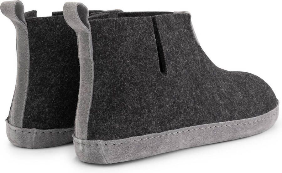 Travelin ' Stay-Home Heren hoge sloffen Wollen pantoffels Suede zool Grijs