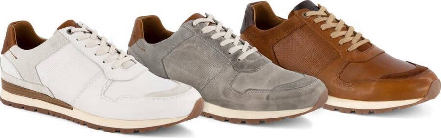 Travelin ' Worcester Casual leren herensneakers Veterschoen Cognac Bruin Leer