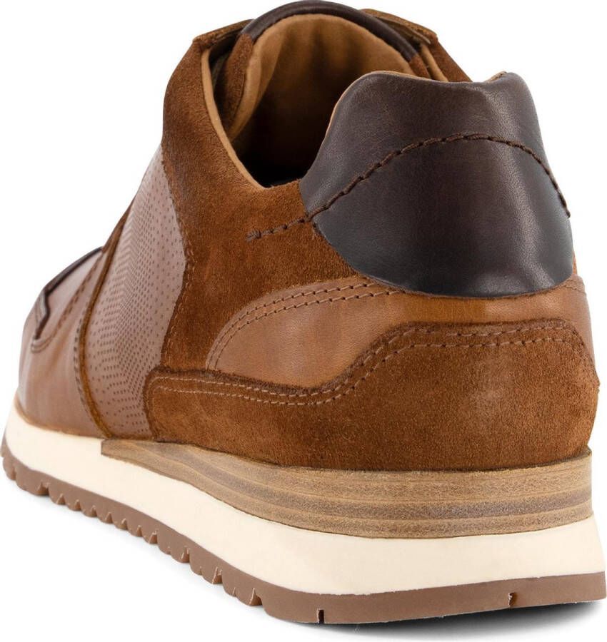 Travelin ' Worcester Casual leren herensneakers Veterschoen Cognac Bruin Leer