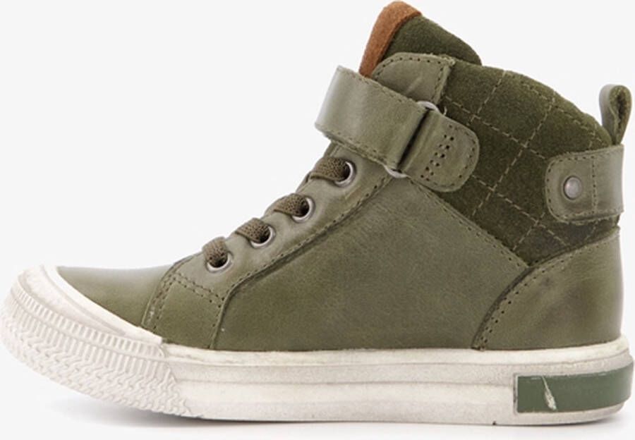 TwoDay hoge leren jongens sneakers Groen Uitneembare zool