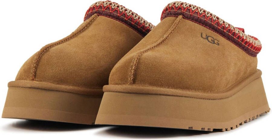 UGG Pantoffels Dames Sloffen Instappers Suède Harde zool Dichte hiel 1122553 Cognac