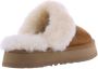 UGG Pantoffels Dames Sloffen Instappers Suède Harde zool Dichte hiel Disquette Cognac - Thumbnail 8