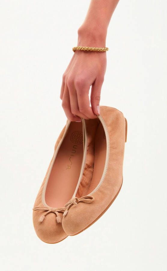 Unisa Ballerina's Dames Damesschoenen Suède Acor sue Beige