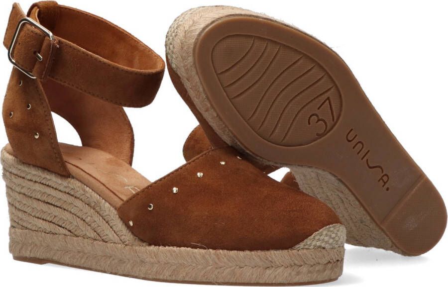 Unisa Cliver Espadrilles Met Sleehak Dames Cognac