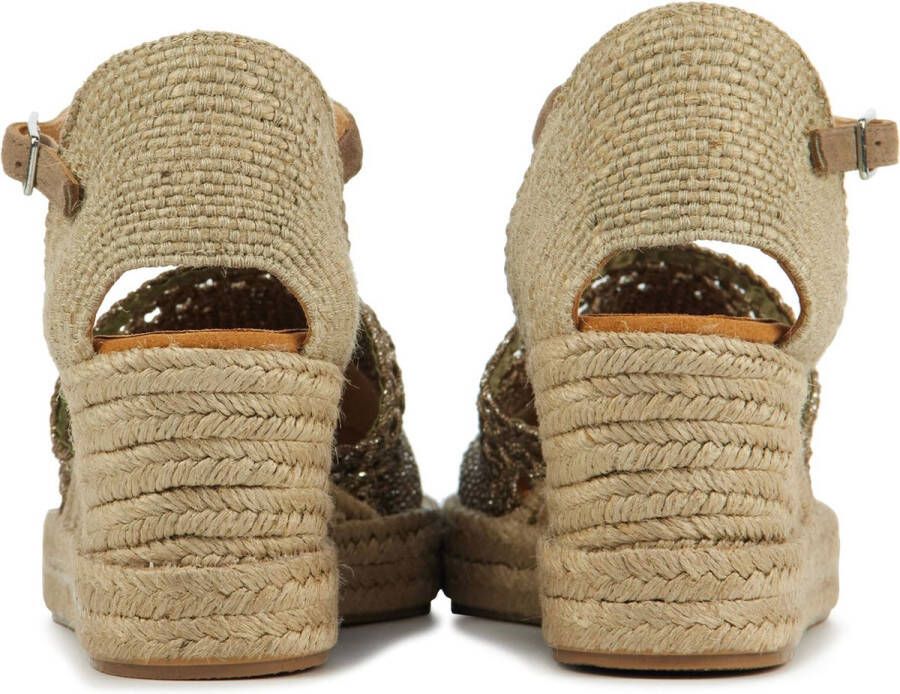 Unisa Espadrilles Dames Damesschoenen Leer Sleehak Hoogte 6 cm Cadal combi Brons - Foto 4