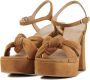 Unisa Sandalen Dames Damesschoenen Suède Plateauhak hoogte 8 cm Umi Camel - Thumbnail 5