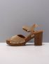 Unisa Stijlvolle Taupe Suède Sandalen met Houten Hak Beige Dames - Thumbnail 10