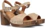 Unisa Stijlvolle Taupe Suède Sandalen met Houten Hak Beige Dames - Thumbnail 11